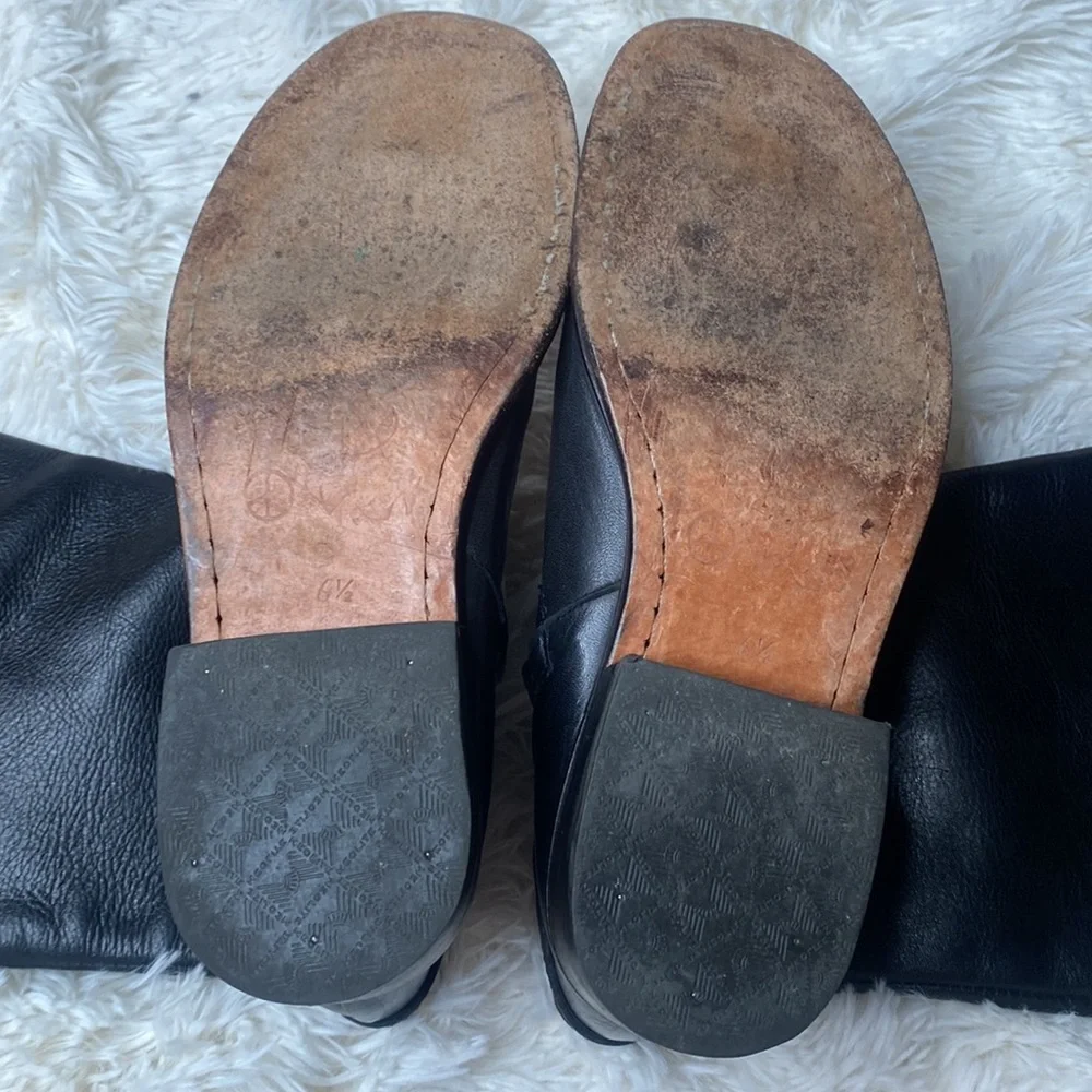 Steve Madden Black Over The Knee Leather Riding Boots Size 6.5